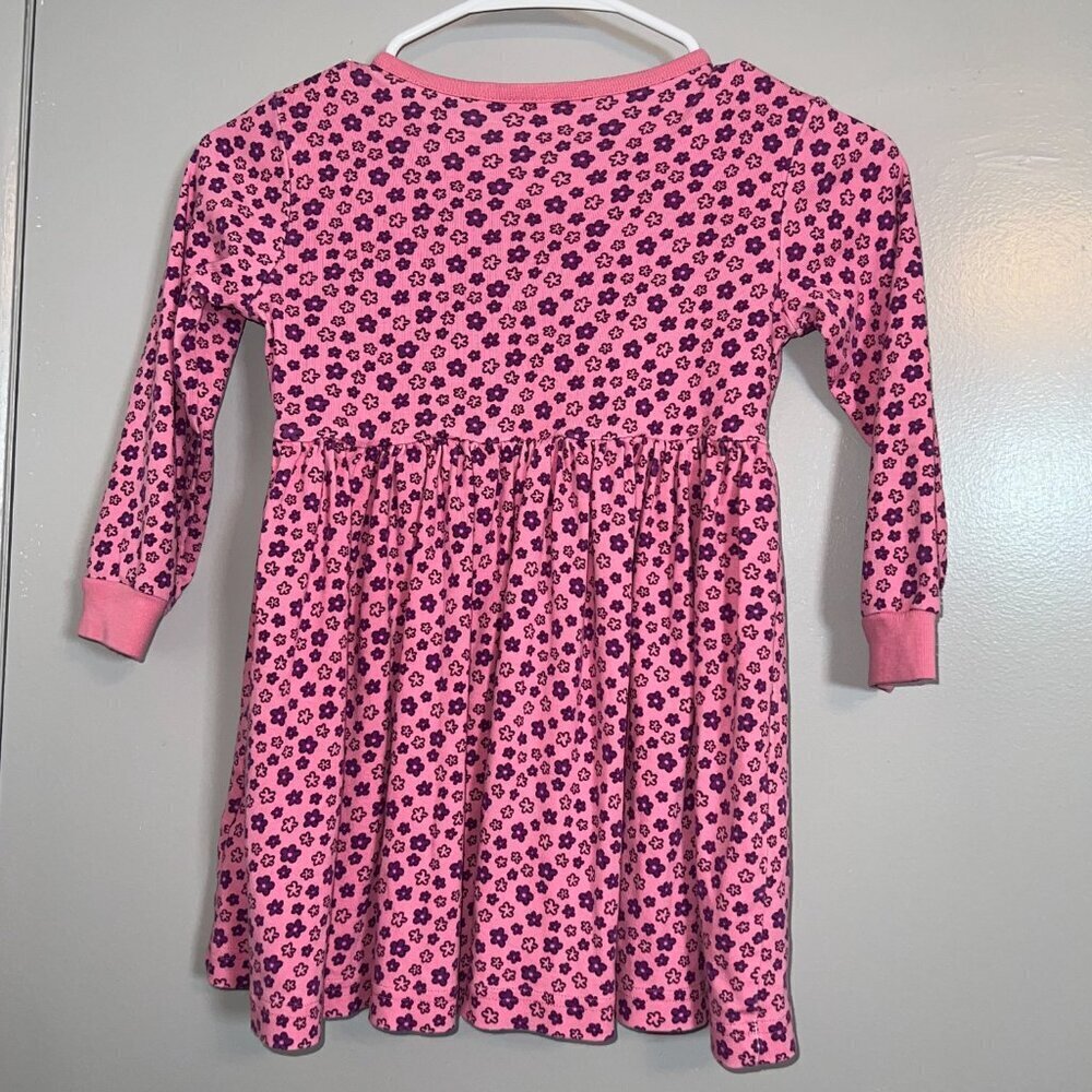 Hanna Andersson Girl's Pink Long Sleeve Dress with Purple Flowers Size 110cm/5 - Picture 5 of 5
